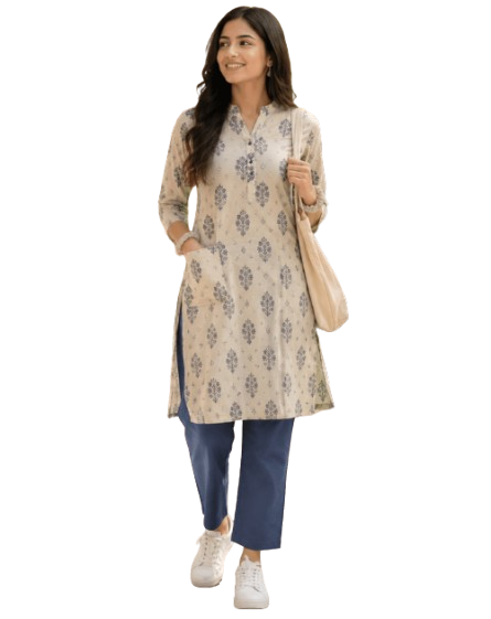 kurta with pocket drapeandslay