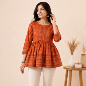 printed peplum casual top